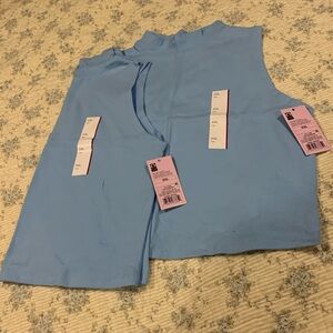Wild Fable Tank Top belly Shirt 2 pack Light blue NEW Sz XXL high neckline Comfy